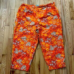 Marsh Landing 11 Orange Floral Wide Leg Pants.  Size 22W